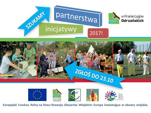 Plakat promujący inicjatywy partnerstwa w Krainie Łęgów Odrzańskich