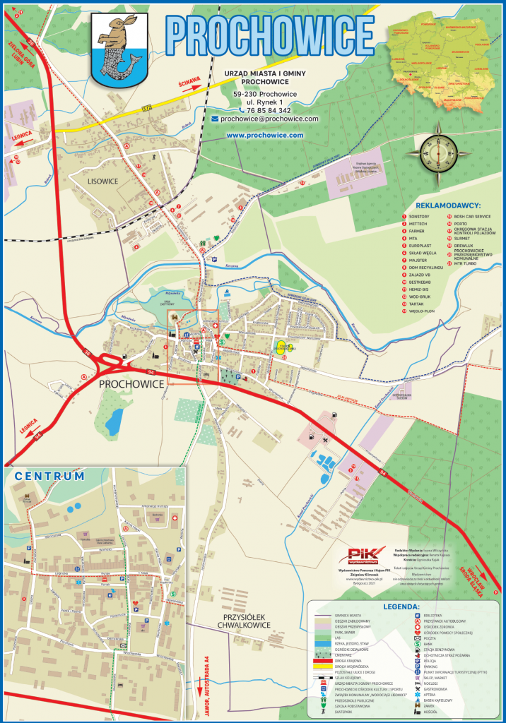 Szczegółowa mapa miasta Prochowice