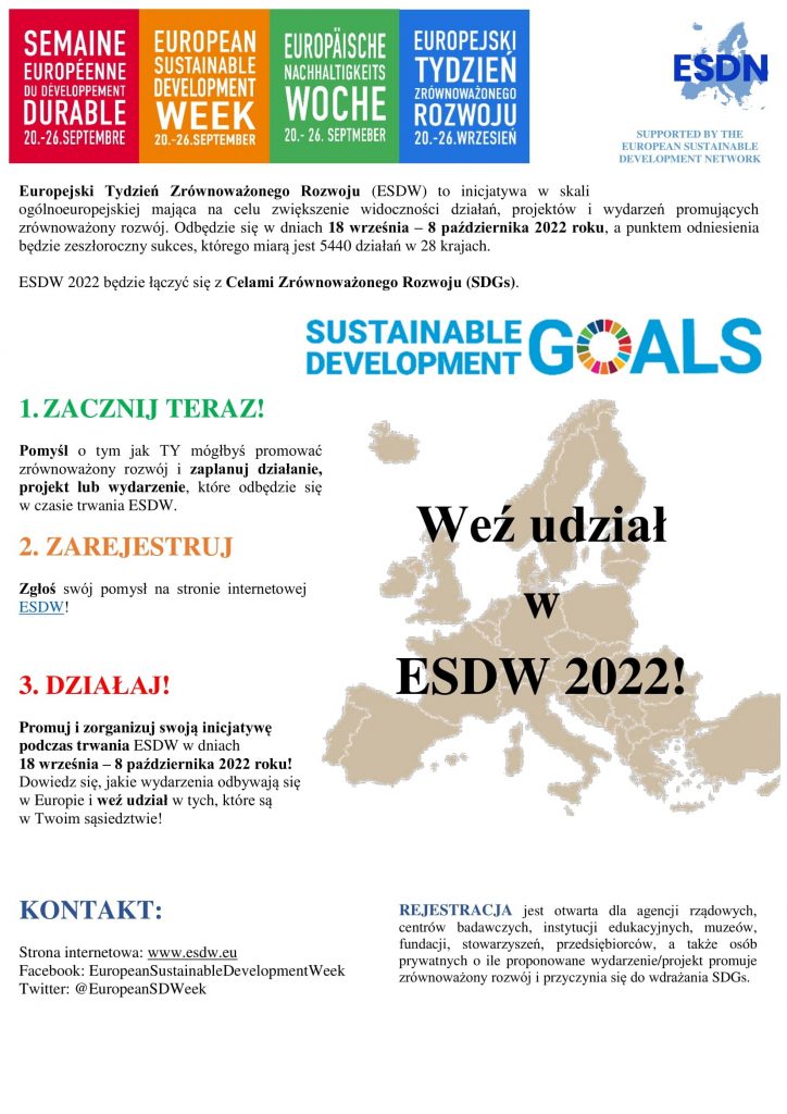 Europejski Tydzień Zrównoważonego Rozwoju -plakat
