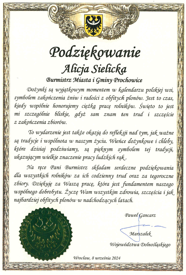 podziękowanie