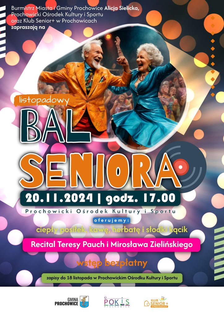 Listopadowy Bal Seniora - plakat