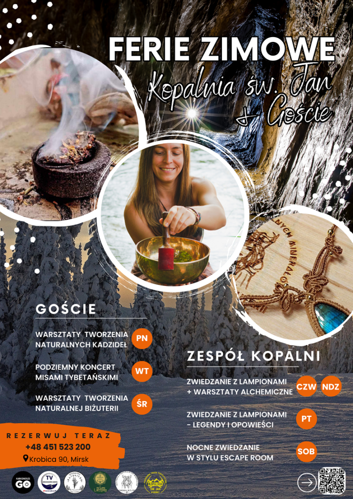 Ferie Zimowe 2025 w Kopalni św. Jan w Krobicy - plakat
