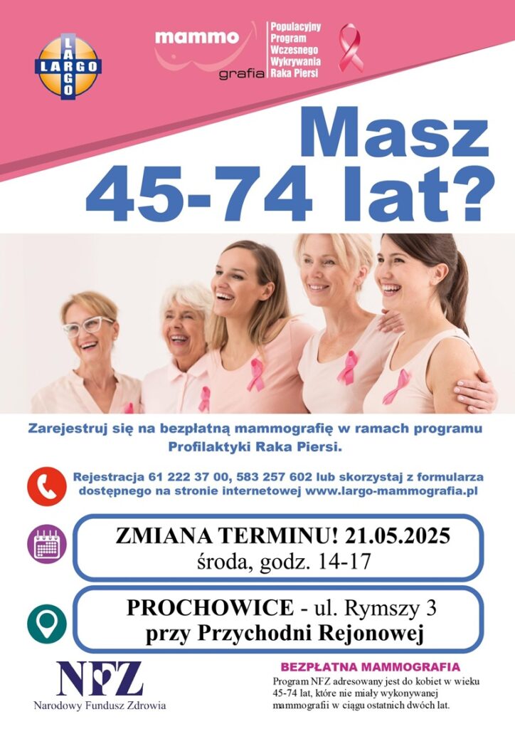mammografia Prochowice 21.05.2025 plakat